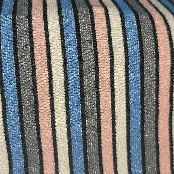 Striped T-Shirt fitted dress. Stretchy with gold shimmer - Picture 4 of 4